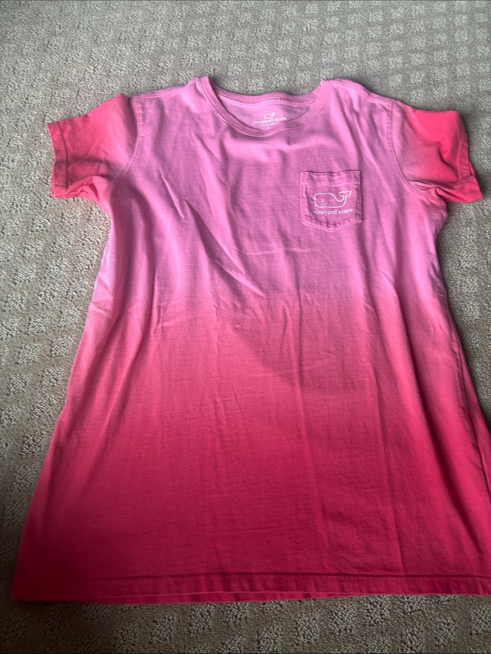 Vineyard Vines Girls' Pink Ombre Pocket Tee